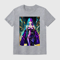 Футболка хлопковая мужская Девушка поп идол, цвет: меланж