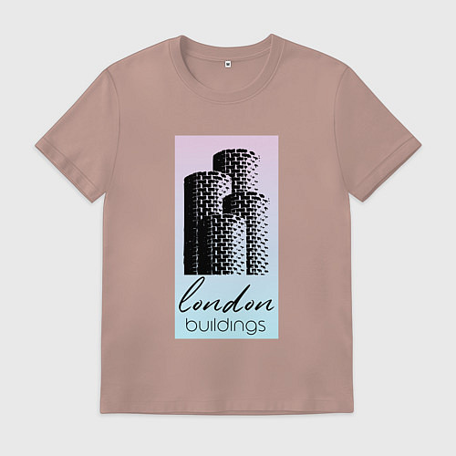 Мужская футболка Строения Лондона / Пыльно-розовый – фото 1
