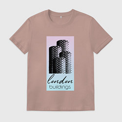 Футболка хлопковая мужская Строения Лондона, цвет: пыльно-розовый