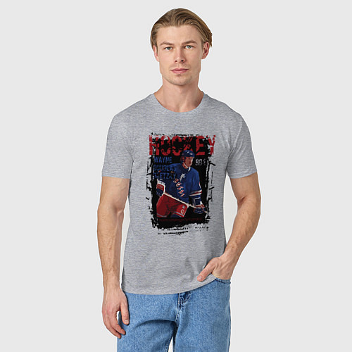 Мужская футболка Лучший хоккеист Уэйн Гретски / Меланж – фото 3