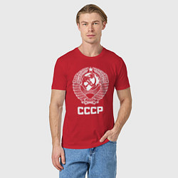 Футболка хлопковая мужская Герб СССР - Союз Советских Социалистических Респуб, цвет: красный — фото 2