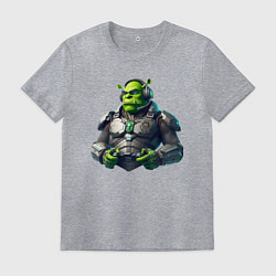 Футболка хлопковая мужская G2 esports team - cyber Shrek, цвет: меланж