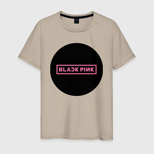Мужская футболка Blackpink logotype - group of South Korea / Миндальный – фото 1