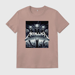 Футболка хлопковая мужская Thrash metal - Metallica, цвет: пыльно-розовый