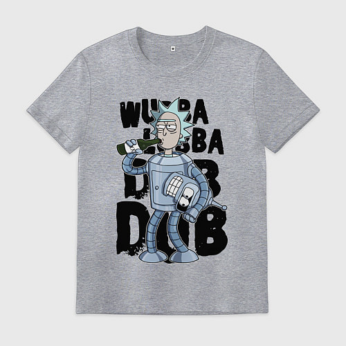 Мужская футболка Рик и Бендер / Меланж – фото 1