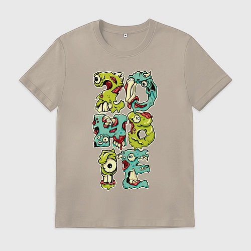 Мужская футболка Зомби / Миндальный – фото 1