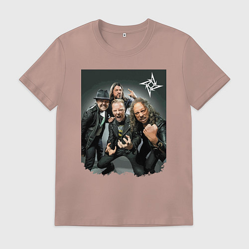 Мужская футболка Metallica cool dudes - thrash metal / Пыльно-розовый – фото 1