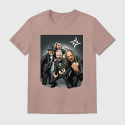 Футболка хлопковая мужская Metallica cool dudes - thrash metal, цвет: пыльно-розовый