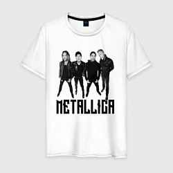 Футболка хлопковая мужская Metallica - cool guys, цвет: белый