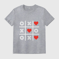 Футболка хлопковая мужская Крестики нолики, цвет: меланж