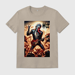 Футболка хлопковая мужская Mick Jagger - Rolling Stones, цвет: миндальный