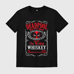 Футболка хлопковая мужская Deadpool whiskey, цвет: черный
