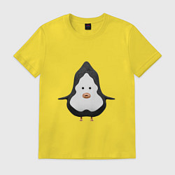 Футболка хлопковая мужская Cartoon penguin character, цвет: желтый