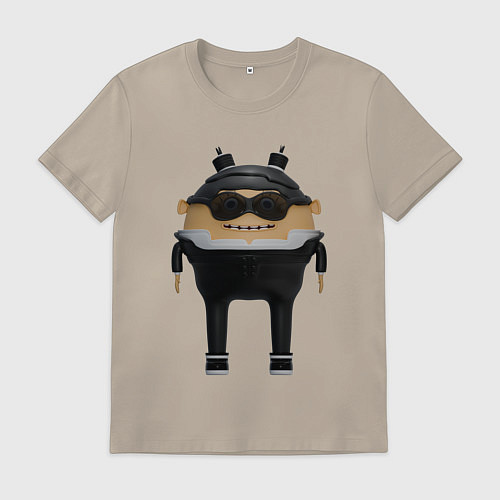 Мужская футболка Cartoon agent female in black suit / Миндальный – фото 1