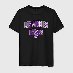 Футболка хлопковая мужская Los Angeles hoops, цвет: черный