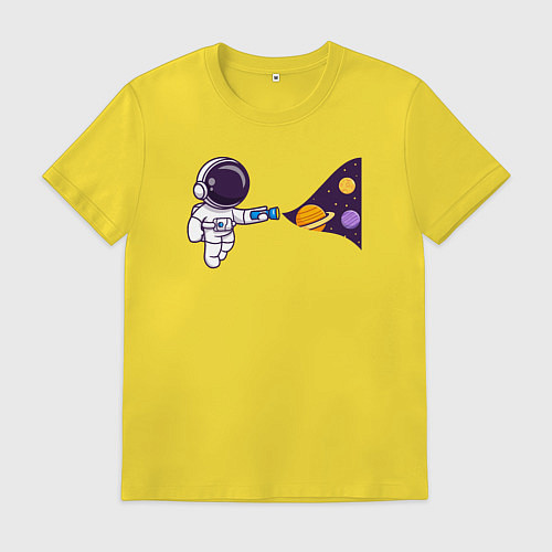 Мужская футболка Космический свет фонарика / Желтый – фото 1