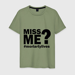 Футболка хлопковая мужская Miss me? Moriarty, цвет: авокадо