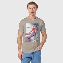 Футболка хлопковая мужская Медсестричка позаботится о тебе, цвет: миндальный — фото 2