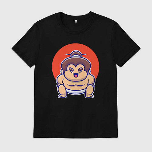 Мужская футболка Маленький сумоист / Черный – фото 1