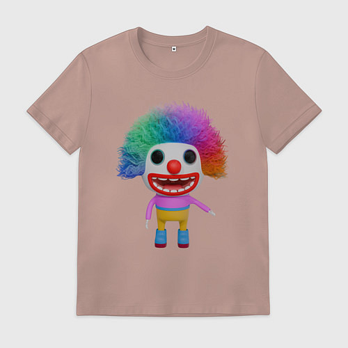 Мужская футболка Cartoon clown colorful / Пыльно-розовый – фото 1