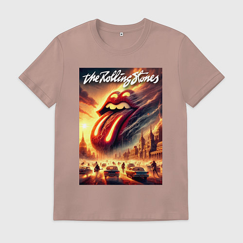 Мужская футболка Logo of the Rollings Stones / Пыльно-розовый – фото 1
