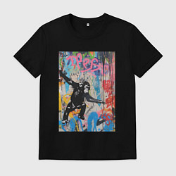 Футболка хлопковая мужская Monkey graffiti, цвет: черный