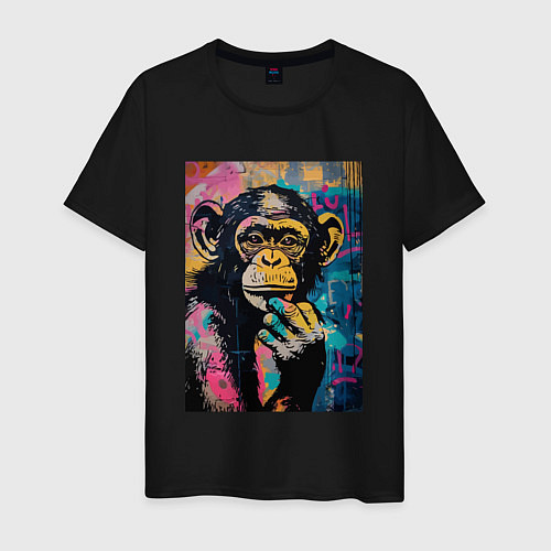 Мужская футболка Cute monkey / Черный – фото 1