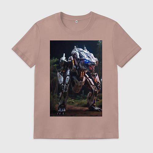 Мужская футболка Робот в стиле Horizon / Пыльно-розовый – фото 1