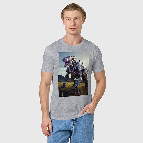 Мужская футболка Робот в стиле Horizon / Меланж – фото 3