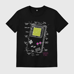 Футболка хлопковая мужская Game boy console project, цвет: черный