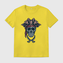 Футболка хлопковая мужская Мёртвый пират, цвет: желтый