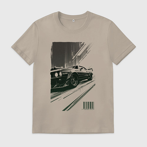 Мужская футболка Гоночный спорткар / Миндальный – фото 1