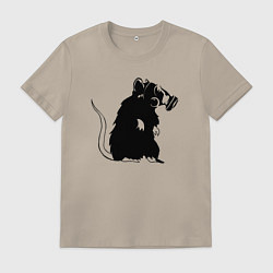 Футболка хлопковая мужская Gas rat, цвет: миндальный