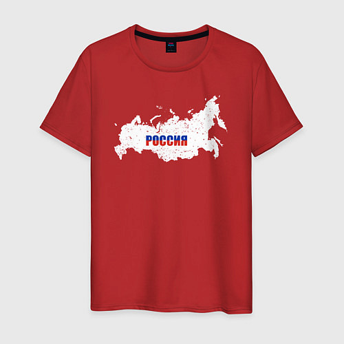 Мужская футболка Россия карта / Красный – фото 1