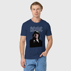 Футболка хлопковая мужская AC DC Ангус Янг навсегда, цвет: тёмно-синий — фото 2