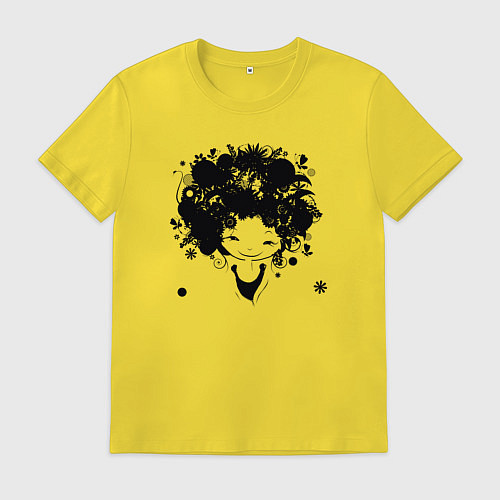 Мужская футболка Девочка весна / Желтый – фото 1