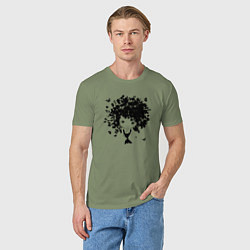 Футболка хлопковая мужская Милая весенняя девчонка, цвет: авокадо — фото 2