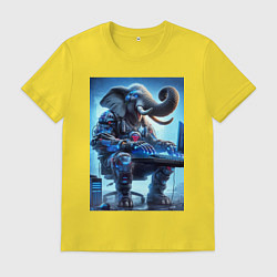 Футболка хлопковая мужская Слоняра киберспортсмен - киберпанк, цвет: желтый