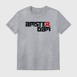 Футболка хлопковая мужская Amsterdam city, цвет: меланж