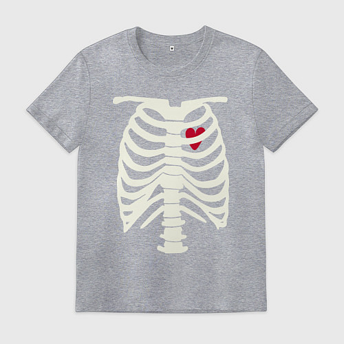 Мужская футболка Сердце в скелете / Меланж – фото 1