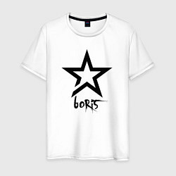 Футболка хлопковая мужская Boris -star, цвет: белый