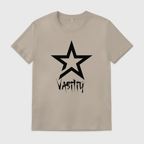 Мужская футболка Vasiliy - star / Миндальный – фото 1