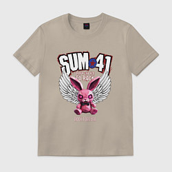 Футболка хлопковая мужская Sum 41 розовый кролик, цвет: миндальный