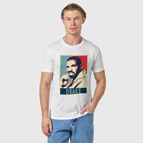 Мужская футболка Drake obey / Белый – фото 3