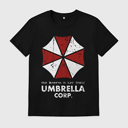 Футболка хлопковая мужская Umbrella corporation logo, цвет: черный