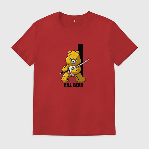 Мужская футболка Убийственный медведь скатаной пародия Килл Билл / Красный – фото 1