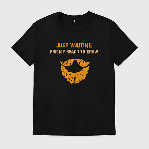 Мужская футболка Жду когда отрастёт борода / Черный – фото 1