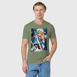 Футболка хлопковая мужская Марин Китагава косплей Асуны Юки, цвет: авокадо — фото 2