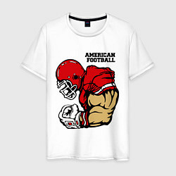 Футболка хлопковая мужская American Football, цвет: белый