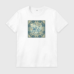 Футболка хлопковая мужская Голубь мира, цвет: белый